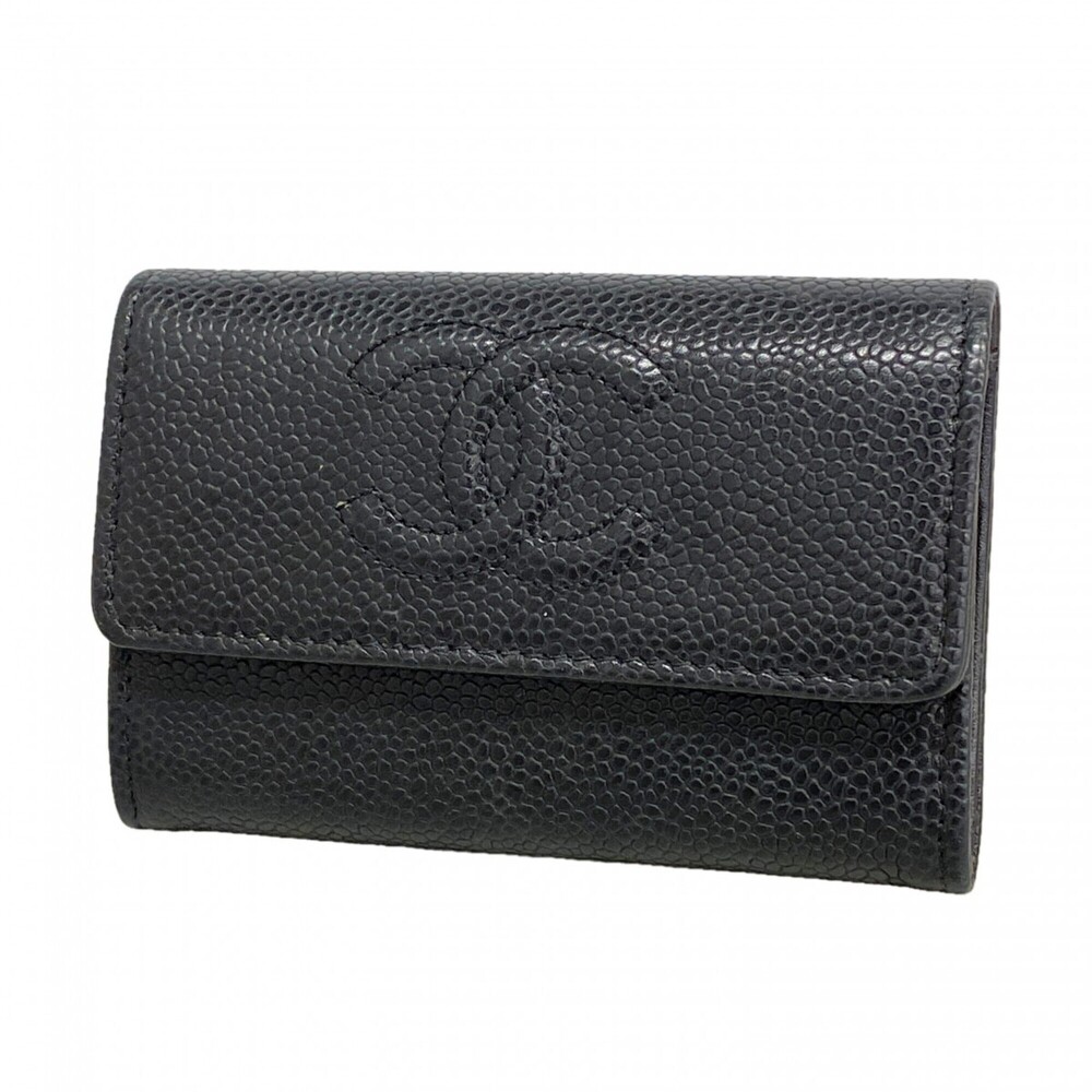 CHANEL Black Caviar Leather Wallet